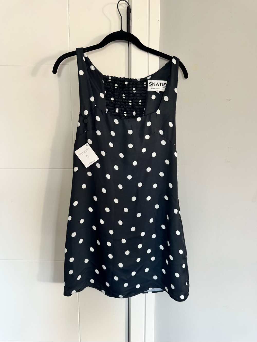 Skatie White Mini Dress with Black Polka Dots - Picture 3 of 3